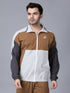 Tan Colour Blocked Nylon Jacket