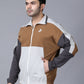 Tan Colour Blocked Nylon Jacket
