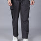 Grey Colour Blocked Nylon Track Pants