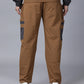 Tan Colour Blocked Nylon Track Pants