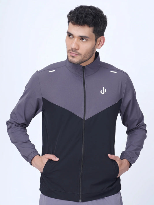 Woven Training Jacket (Grey Black)