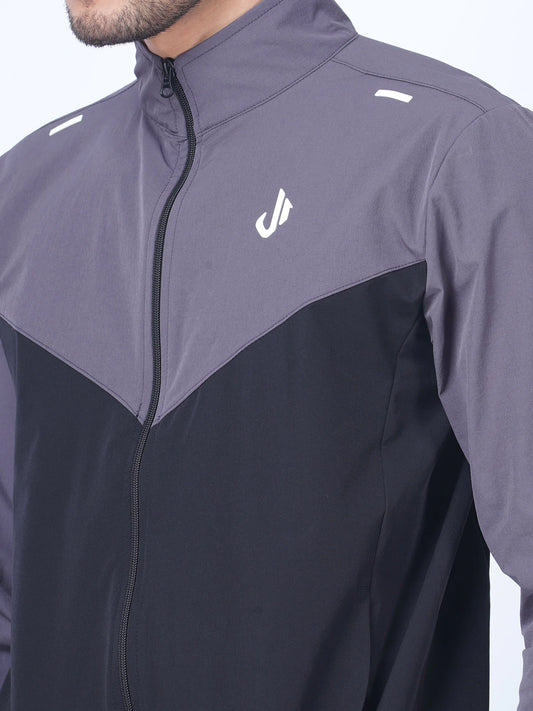 Woven Training Jacket (Grey Black)