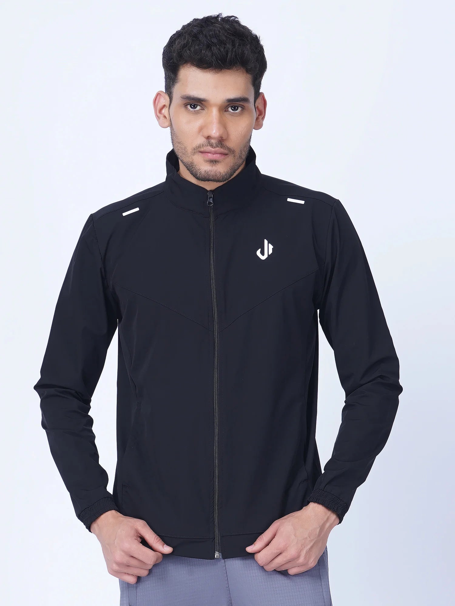 Simple Training Jacket Buy Solid Black Woven Training Jackets For Men – JEFFA