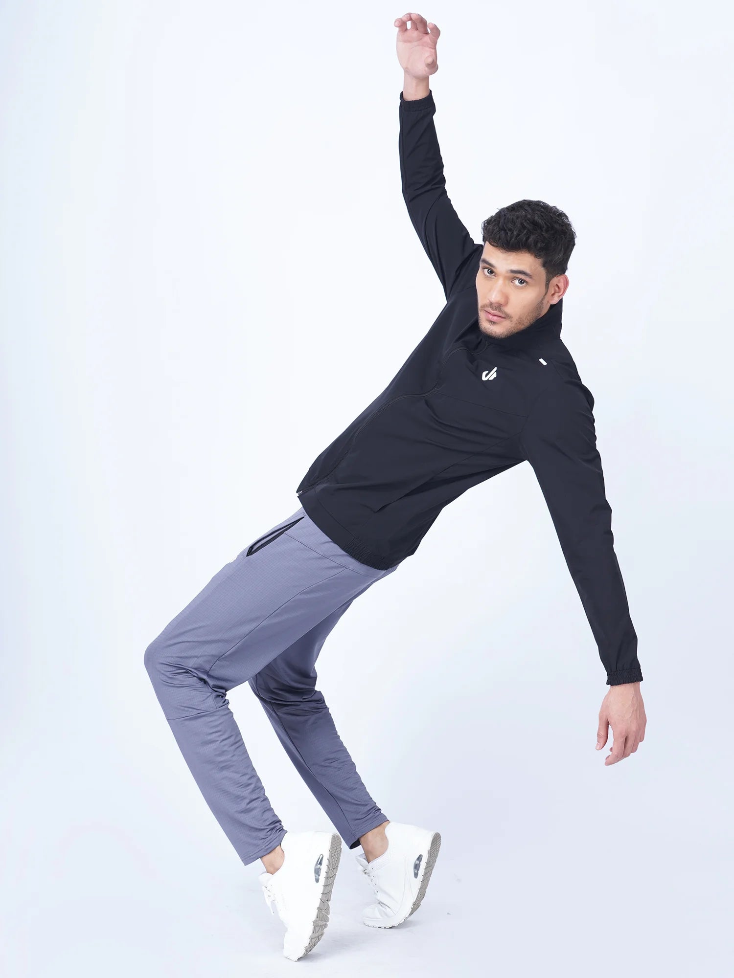 Solid Black Woven Training Jacket