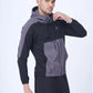 Black Colour Blocked Sports Jacket Hoodie