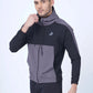 Black Colour Blocked Sports Jacket Hoodie