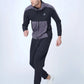 Black Colour Blocked Sports Jacket Hoodie