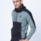 Colour Blocked Sports Jacket Hoodie (Olive)