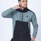 Colour Blocked Sports Jacket Hoodie (Olive)