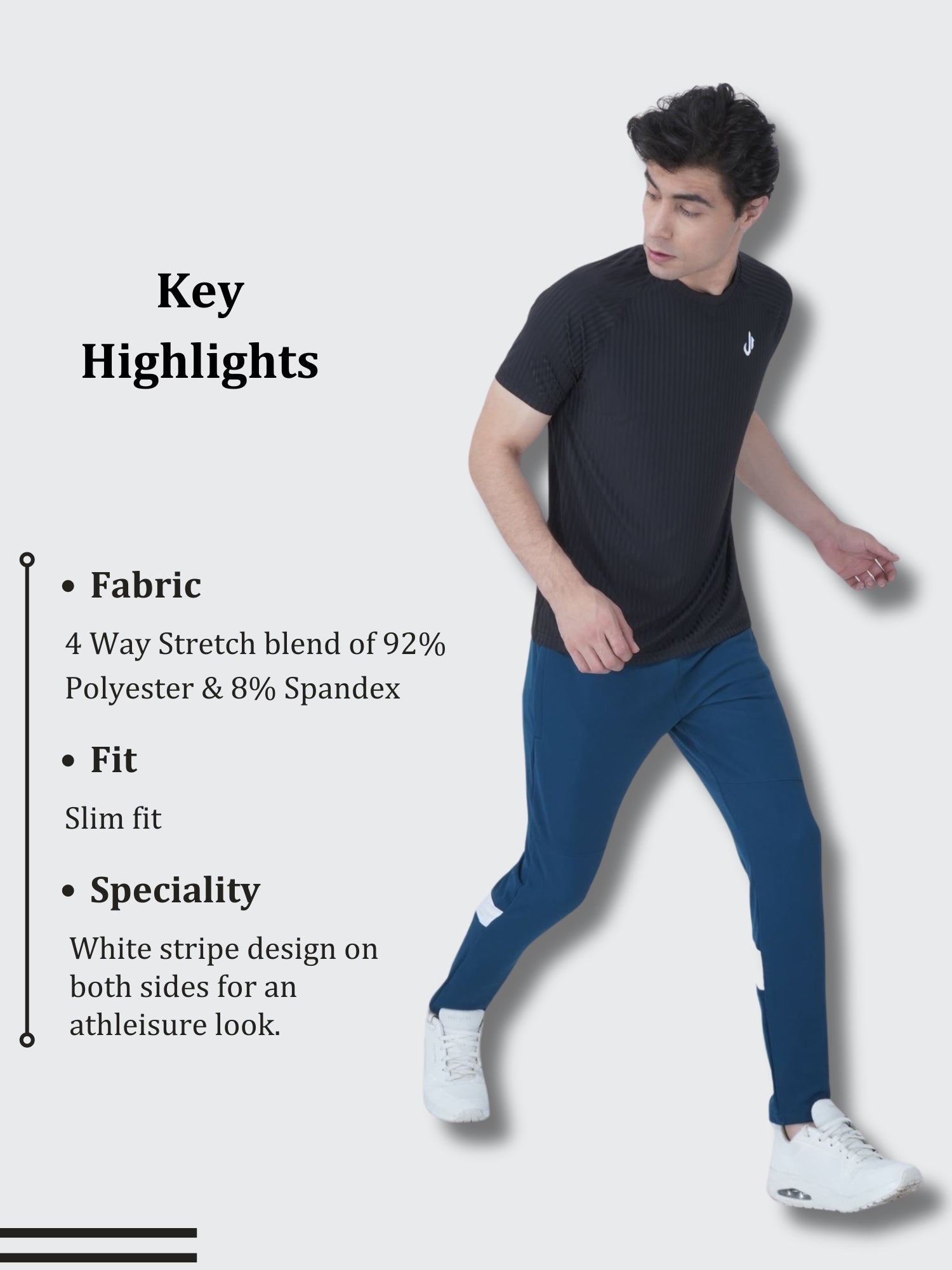 Blue Training Track Pants Details