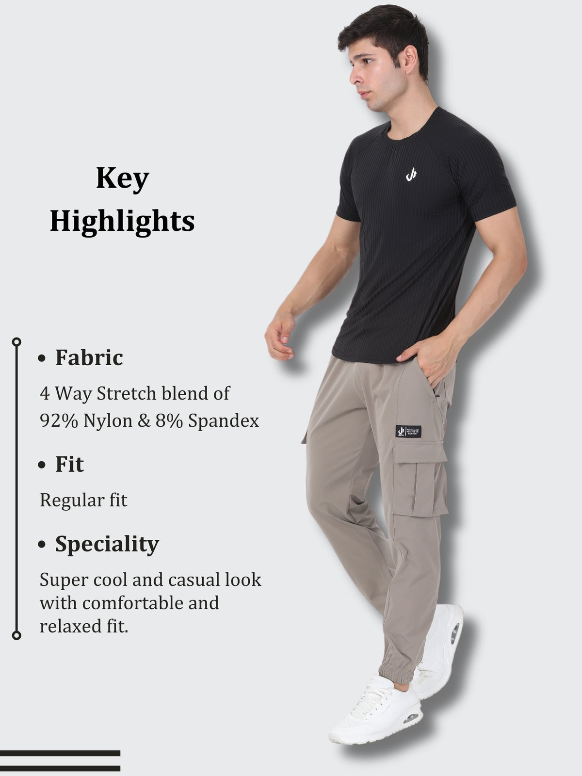 Essential Cargo Pants Beige Details