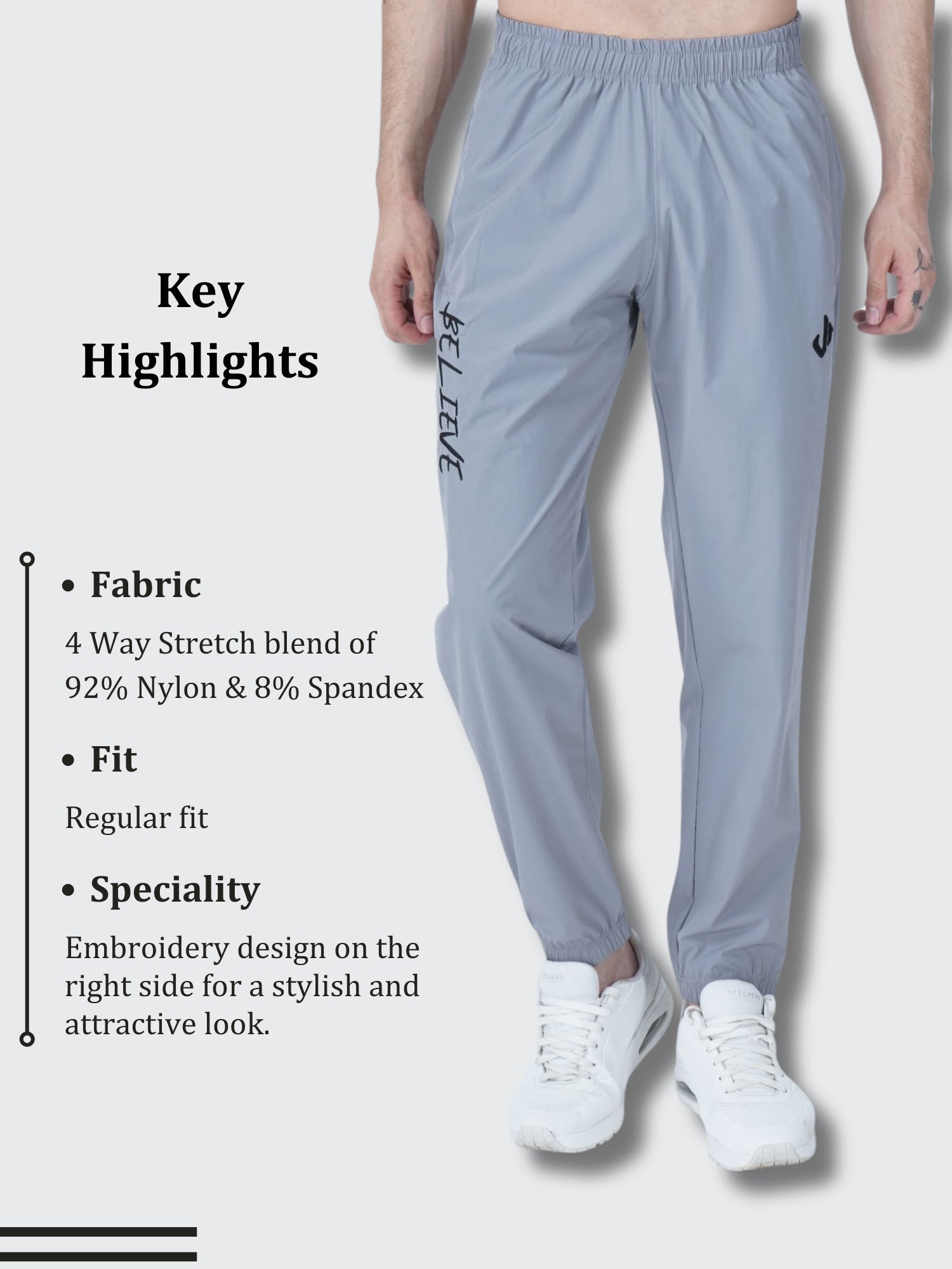 Grey Relaxed Fit Jogger Details
