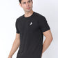 Left Side View of Jeffa Fit Fusion Nylon T-Shirt - Black