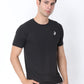 Right Side View of Jeffa Fit Fusion Nylon T-Shirt - Black