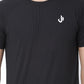 Close-Up View of Jeffa Fit Fusion Nylon T-Shirt - Black