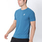 Left Side View of Jeffa Fit Fusion Nylon T-Shirt - Blue