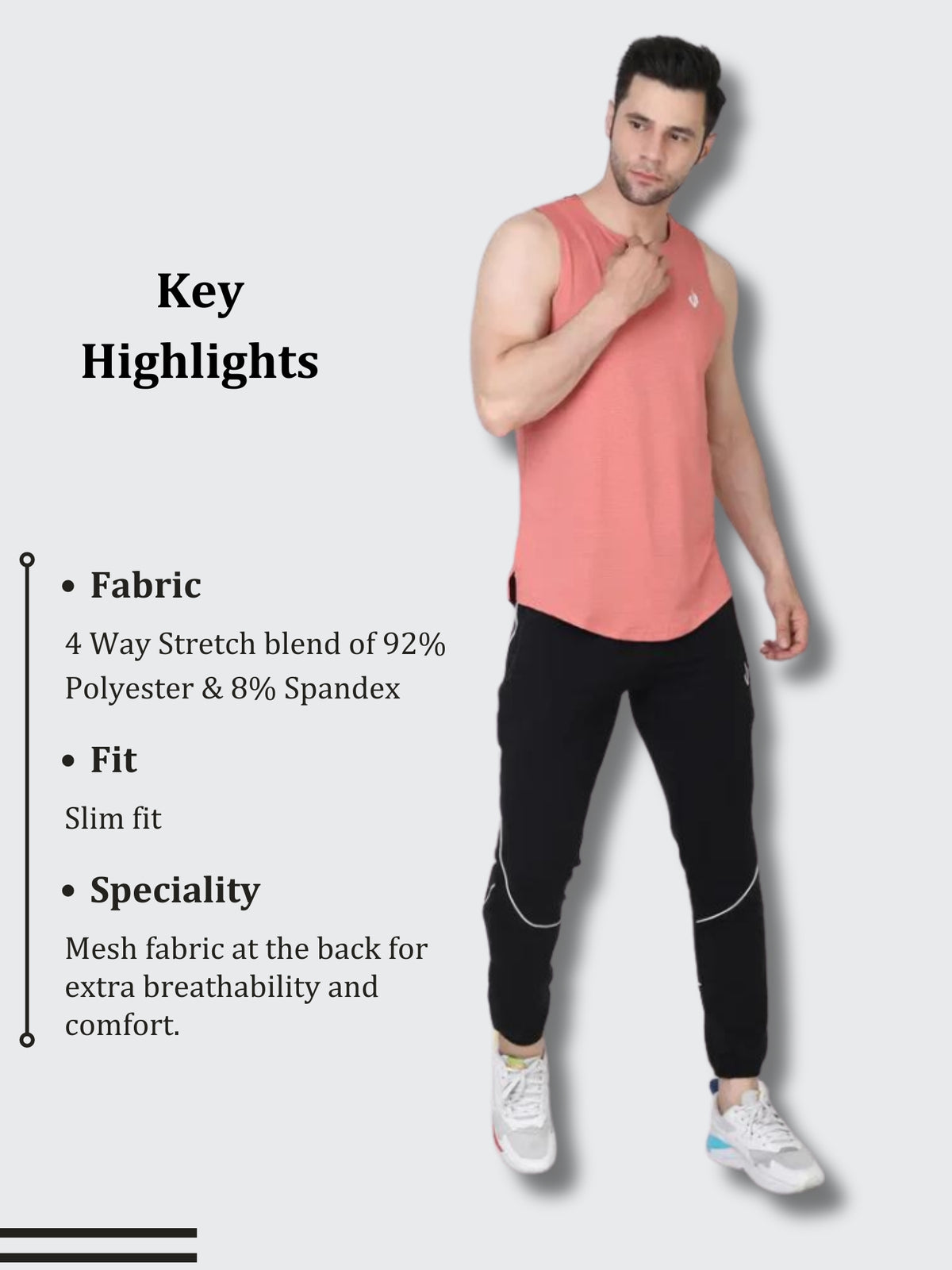 Mesh Motion Vest (Coral)
