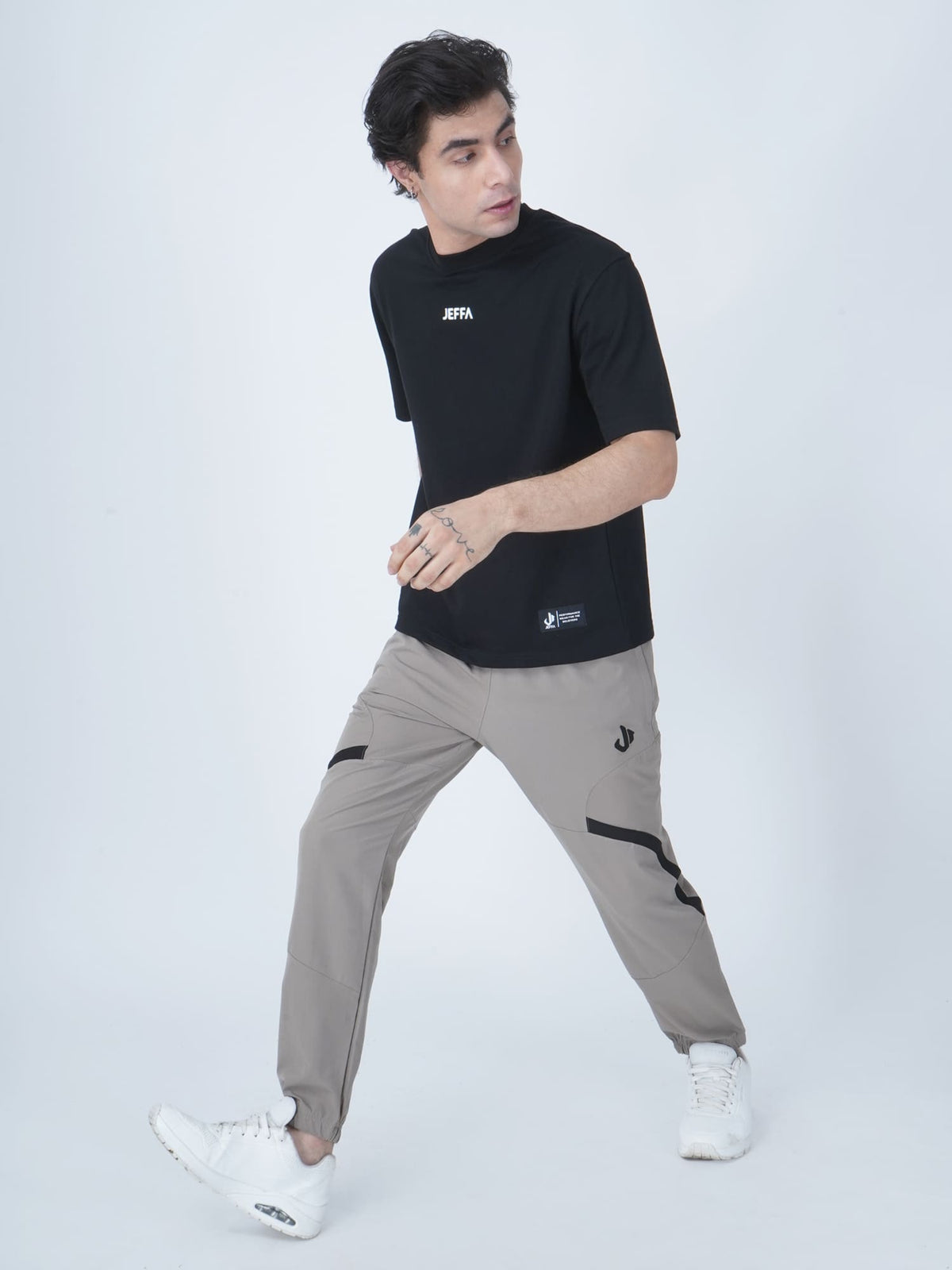 Beige Colour Nylon Jogger