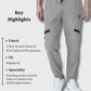 Beige Colour Nylon Jogger Details