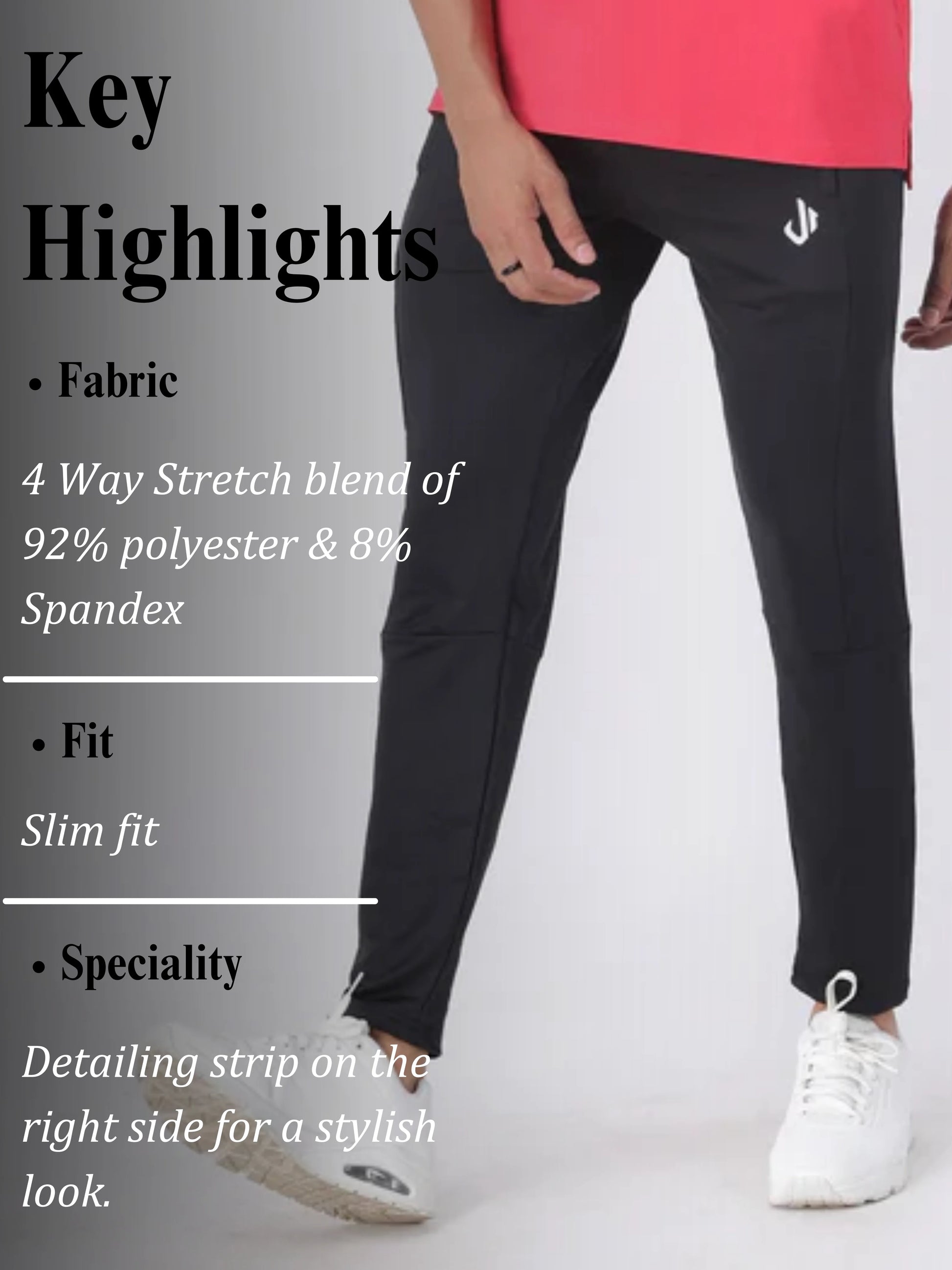 Polyester Track Pants Black Details