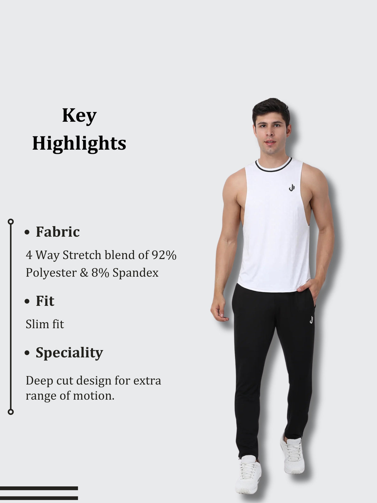 Powercore Deep Cut Vest (White)