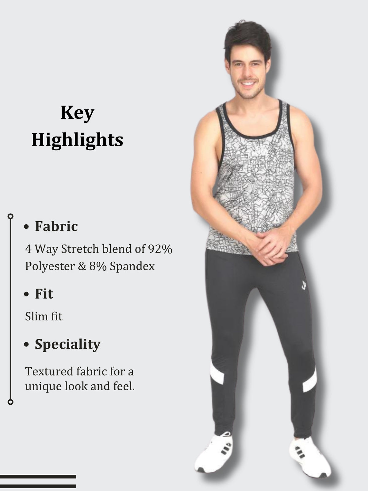 Printed Training Vest (Grey)