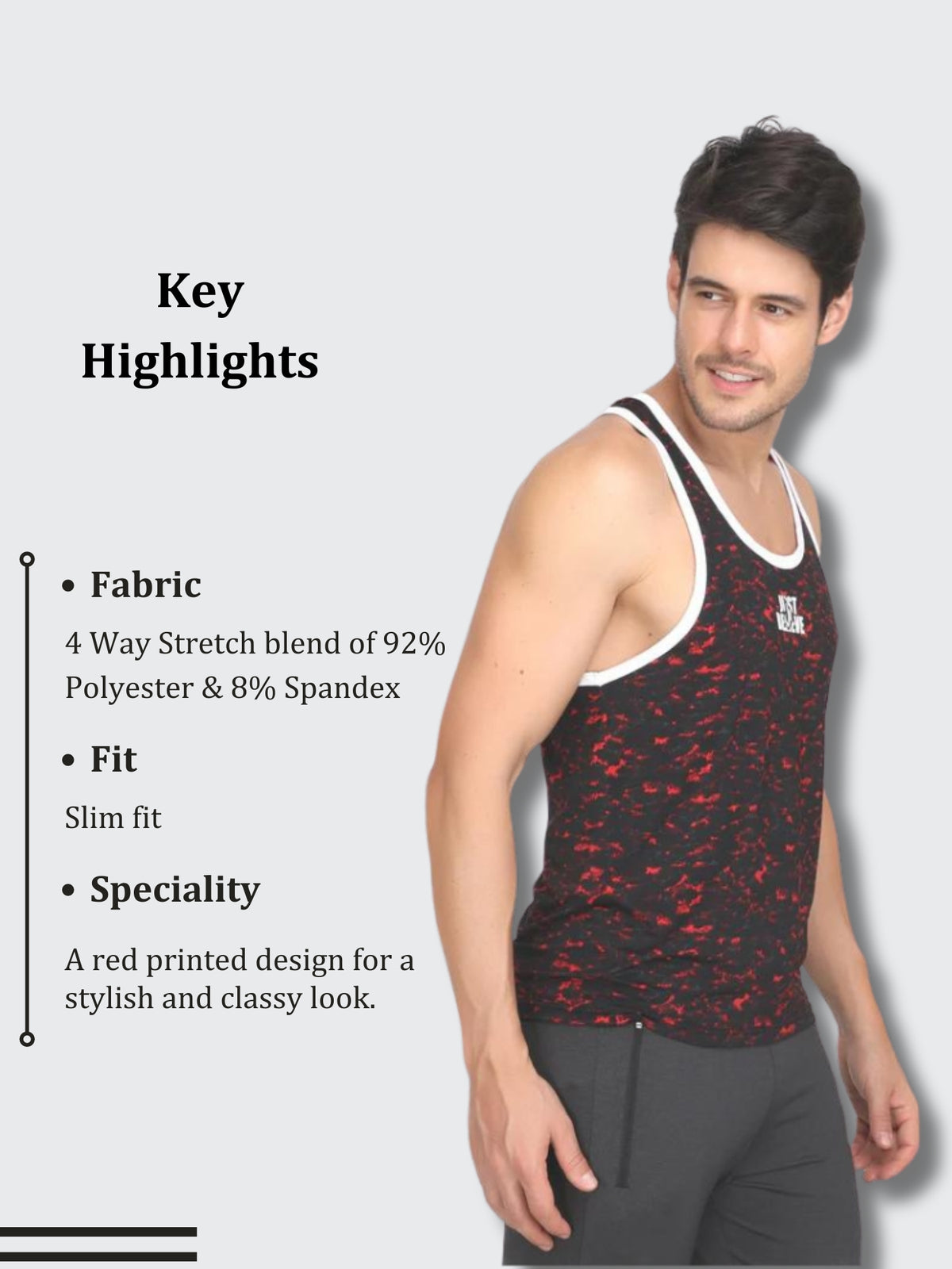 Printed Training Vest (Red)