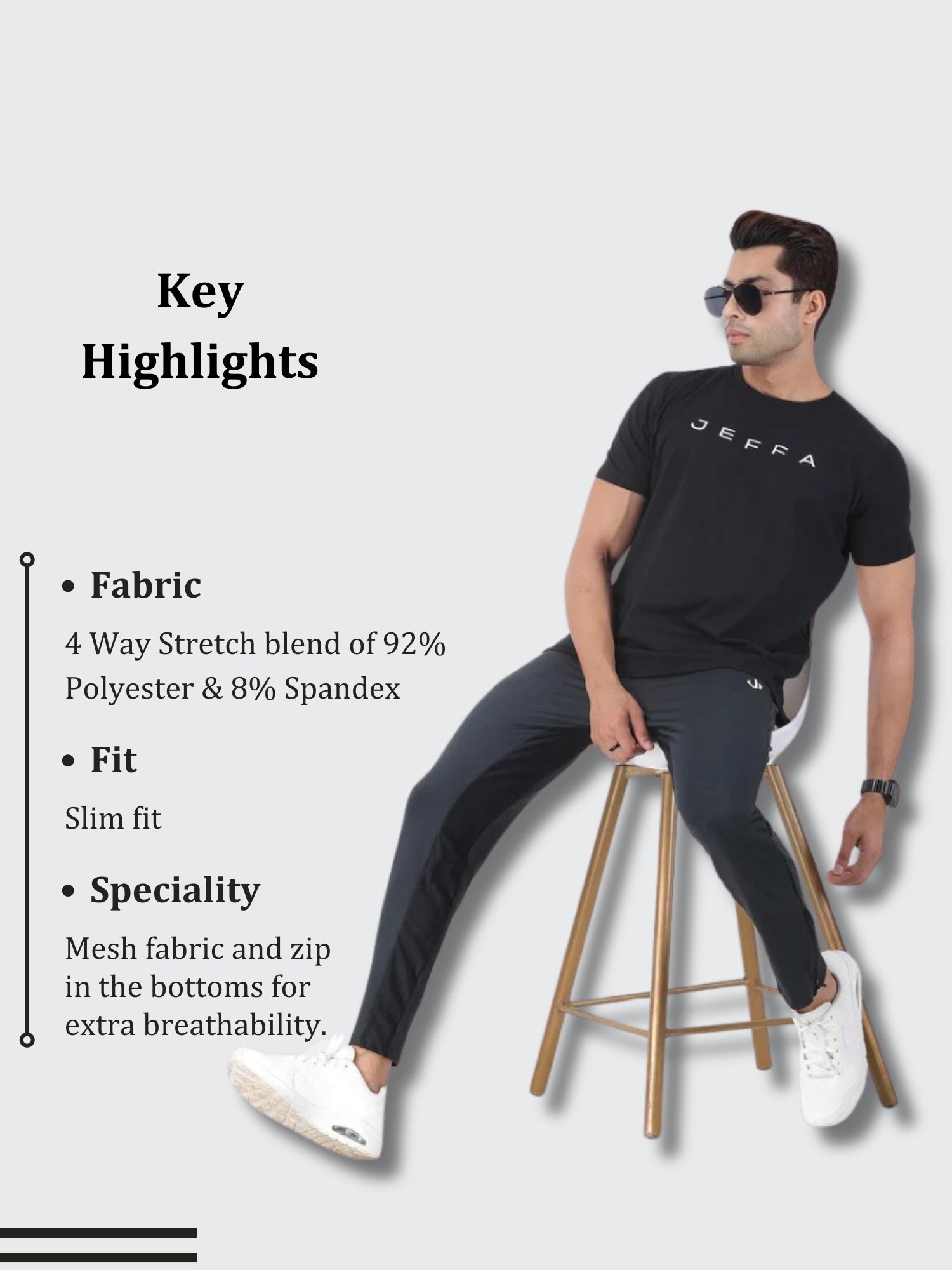 Running Track Pants Slate Details