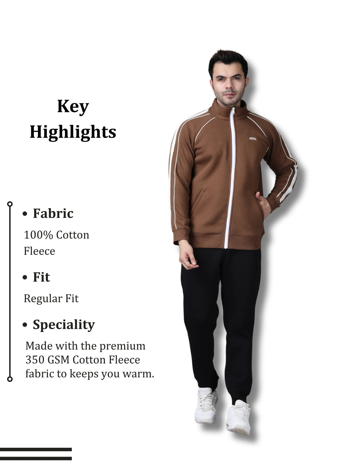 Signature Fleece Jacket Beige Details