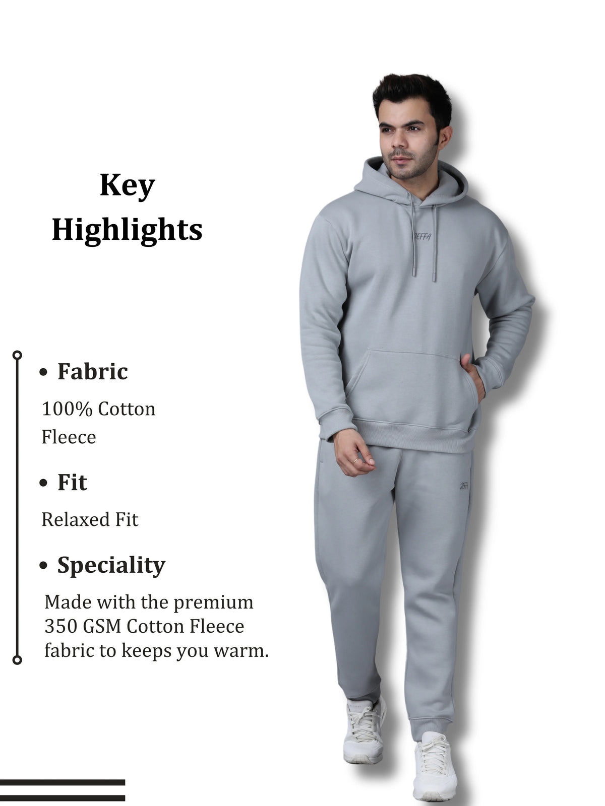 Signature Oversized Hoodie Grey Details